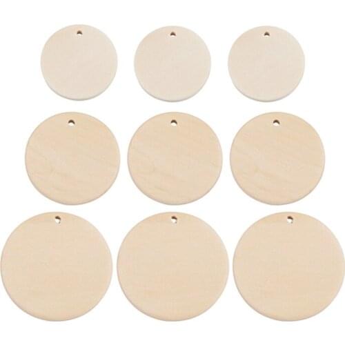 20pcs Nature wood Chips Flat Round Beads Spacer Jewelry making Unfinished Wooden Pendant Charms DIY Earrings 15/20/25/30mm