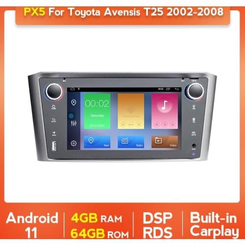 4G RAM 64G ROM Android 11 Car Radio Multimedia Player For Toyota Avensis T25 2002-2008 Carplay Auto GPS Navigation Headunit Wifi