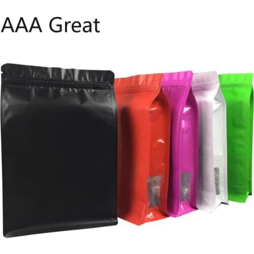 50Pcs/Lot Colorful Food Aluminum Foil Bag Tea Stand Up Food Storage Packaging Bag Zipper Ziplock Plastic Bag Eight Sides Pouches