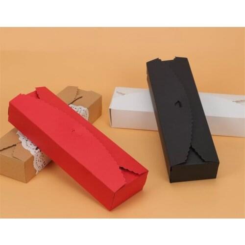 White/red/black/brown Macaron box kraft paper dessert macarons boxes with biscuit pastry packaging boxes cup cake packaging box