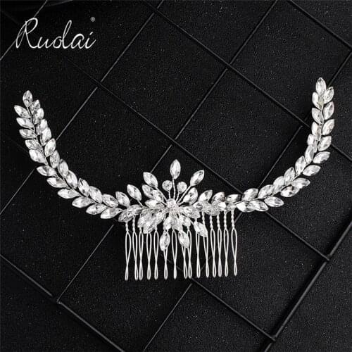 Shiny Diamond Wedding Headband Crystal Bridal Hair Comb Luxury Wedding Accessories Women Wedding Head Wear Silver Headpiece HD32
