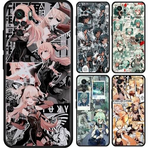Genshin Impact Anime Mobile Phones Cover for Xiaomi Redmi Note 9S 9 4G 8 10 7 8T 9C 9A 7A 8A K40 K30 Pro Cell Phone Case Coque
