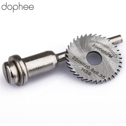 Dophee High Speed Steel Rotary Tools Circular Saw Blade Cutter Cutting Mandrel for Wood Plastic Cutter Cut Off Wheel Disc 22mm