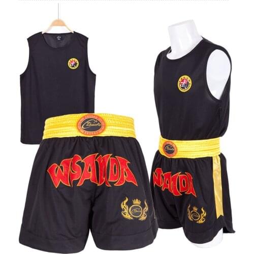 Kids Adults Breathable Boxing Uniforms MMA Muay Thai Shorts T Shirts Martial Arts Fightwear Outfits Clothing Set DCO