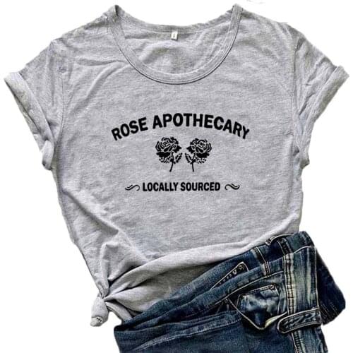 Mikialong Rose Apothecary Graphic Tees Womens Short Sleeve T Shirts Women Cotton Funny Tshirt Women Casual Tee Shirt Femme