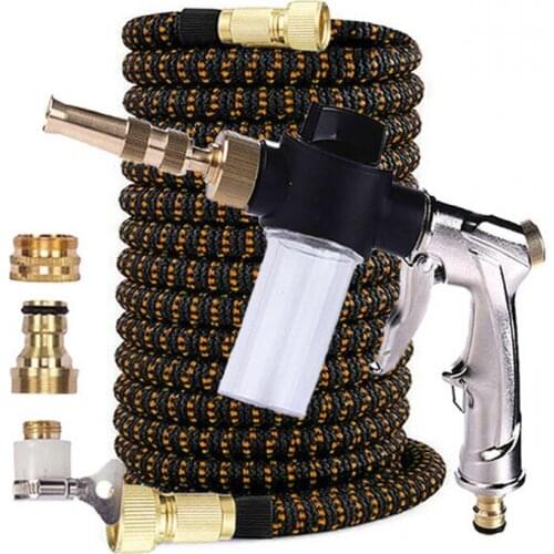 Flexible Magic Expandable Home Garden Water Hose High Pressure Car Wash Plastic Pipe With Foam Spray Gun For Watering Irrigation