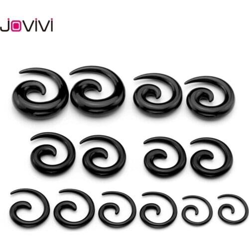 Jovivi Acrylic Spiral Ear Stretcher Expander Ear Plug Stretching Snail Tapers Ear Tunnel Body Piercing Jewelry 2mm-10mm