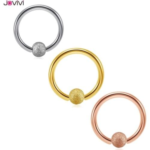 Jovivi Stainless Steel 16G 3mm Matte Ball Nose Rings Hoop Nose Studs Cartilage Tragus Daith Septum Ear Helix Eyebrow Lip Ring