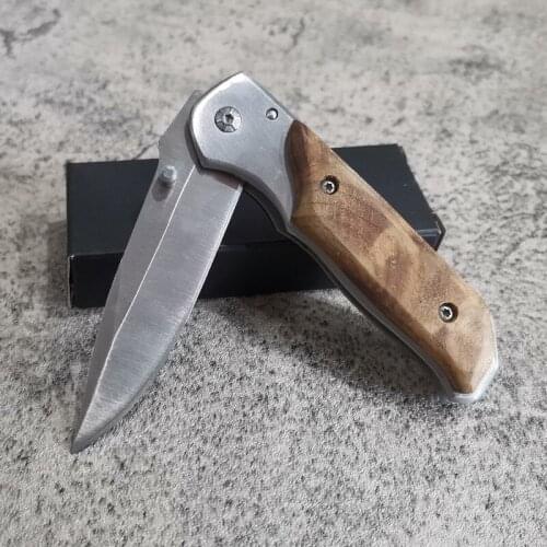 Quality Mini Folding Knife Wooden Handle Tactical Knife Outdoor Survival Combat Knife Camping Hunting EDC Multi-Function Tool