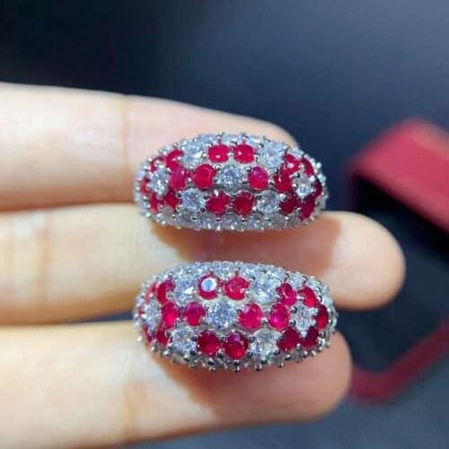 Natural ruby ring, new style, 925 sterling silver hot lady gift jewelry