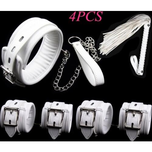 Leather Sponge Collar Whip Ankle Cuff Handcuffs Bdsm Toys Bondage Equipment Sex Toys for Women Adults Toys Sex Tools for Bondage