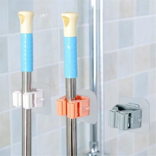 Kitchen Wall Mounted Mop Rack Bathroom Storage Mop Broom Holder 1Pcs