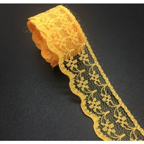 3/4" 20mm Wide (10yards/lot)Gold Handicrafts Embroidered Net Lace Trim Ribbon DIY Wedding/Birthday/Christmas Decorations