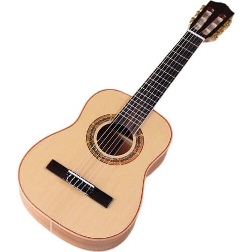 Mini guitar 30 inch class guitar 6 string full solid wood high glossy classical guitar with star sound hole