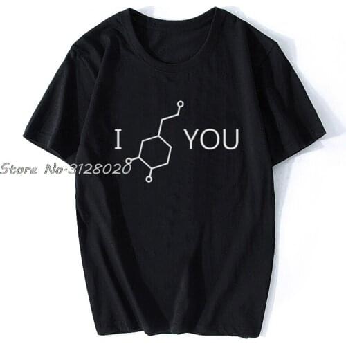 I Love You Dopamine Geek Men White T-shirt Unique Design Summer Couples Clothing Minimalist Cotton T Shirt