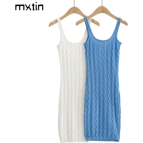 Летние трикотажные платья Mxtin China At AliExpress