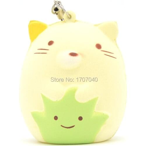 7CM 2017 Sumikko Gurashi Squishy Cartoon Cute Cat Mascot Collectibles Scented Bread Toy 1PCS