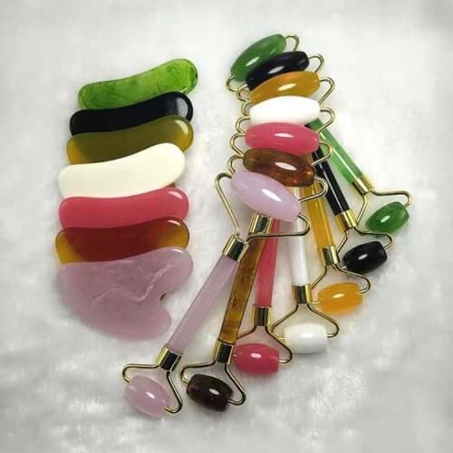 Natural Face Massager For Guasha Scraper Jade Roller Massage Face Gua sha Scraper Jade Roller Microniddle Roller Face Massager
