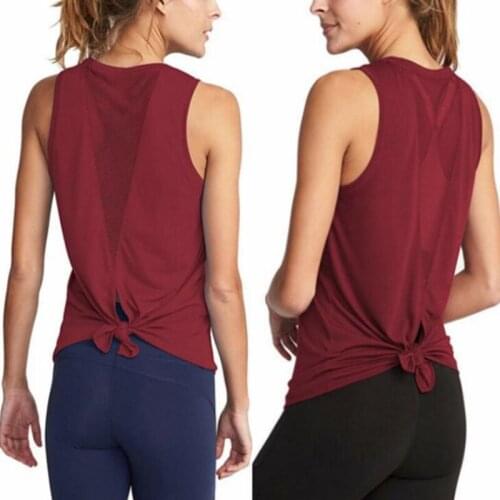 New Sleeveless Shirt Womens Sports Gym Clothing Fitness Breathable Soft Yoga Vest Thin Top Sportwear