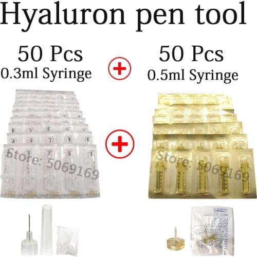 0.5ml/0.3ml Disposable Syringe Ampoule Head Needles Independent Sterile Package No Needle Lip Filler Syringes For Hyaluron Pen