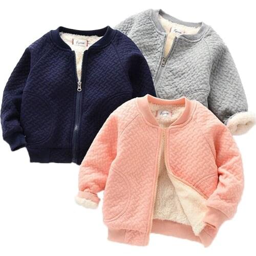 2020 Autumn Baby Girls Thick Jackets For Baby Clothes Kids Velvet Zipper Coats Winter Baby Outerwear Toddler Boys Warm Jacket