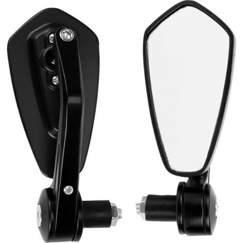 Pair 7/8" 22mm Universal Black Motorbike Motorcycle Handle Bar End Rearview Rear View Mirror Accessories
