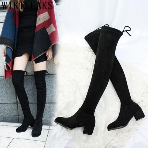 Over The Knee Boots High Heel Boots Sexy Black Boots Winter Shoes Women Fashion Long Shoes Botas Altas Mujer Sobre Rodilla 2020