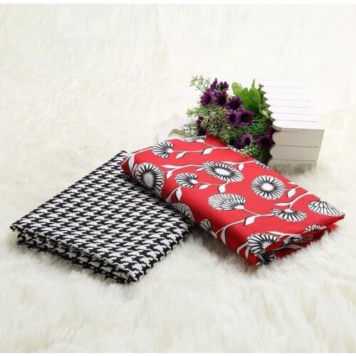 Twill 2pcs 50*150cm Red Dandelion Printed Cotton Fabric for DIY Patchwork Sewing Kids Bedding Bags Handwork Doll Cloth Textiles
