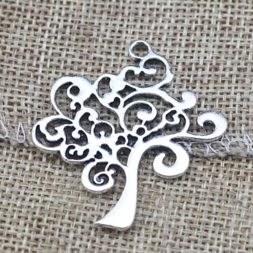 5 Pieces 41x37mm Antique Silver Color The Tree of Life Charms Wicca DIY Jewelry Making