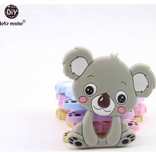 Lets make Silicone Teething Koala Charms Nursing Accessories Donuts Silicone RaccoonTeether Baby Shower Gift Toys Baby Teether
