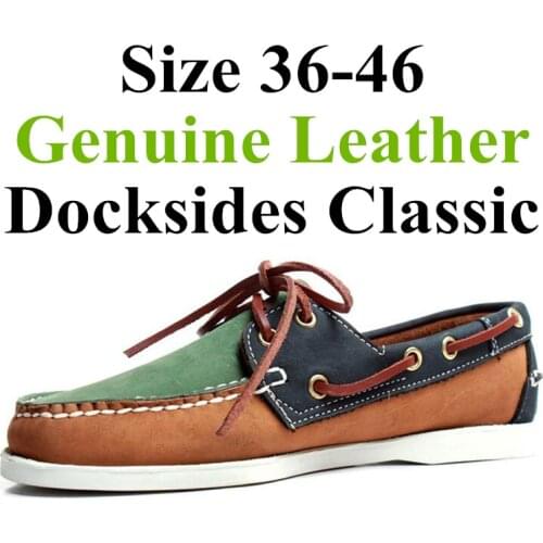 Men Women Spinnaker Genuine Leather Docksides Classic Loafers Boat Shoes 2019A108