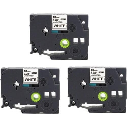 3Pcs Compatible Label Tape Replace TZ TZe Tape 18mm 0.7 Laminated White TZe-241 TZ-241 for Brother P-Press Label Maker