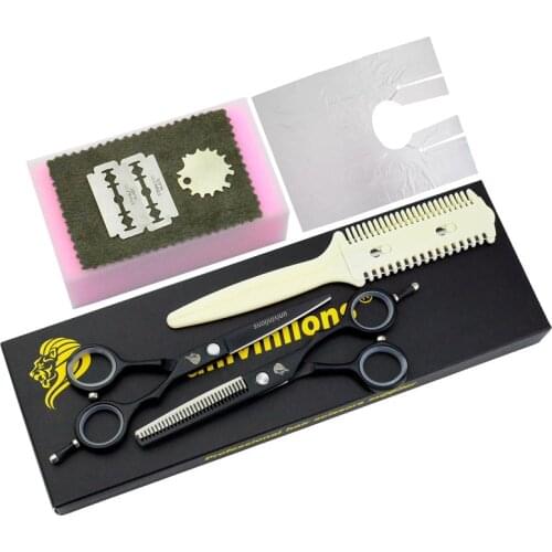 Univinlions 5.5" hot hair cutting scissors kit best barber hairdressing scissors japanese cutting shears haircut tijeras ciseaux