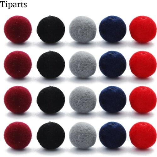 100pcs 8mm Round Beads Pompom Velvet Fabric Resin Loose Spacer Beads 1mm Hole For DIY Necklace Bracelet Earring Making