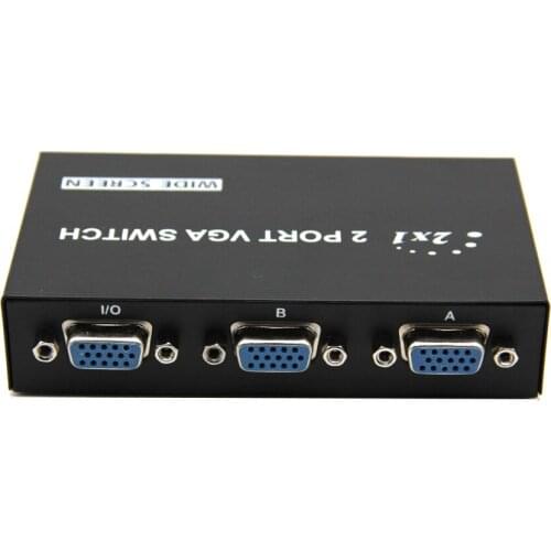 2 in 1 Out 2 Port VGA Selector Box VGA/SVGA Manual Sharing Selector Switch Box Switcher Splitter for LCD PC Monitor