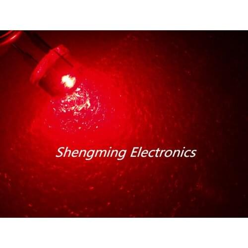 20pcs 8MM Water Clear Red Light Straw Hat LED Diodes Wide Angle DIP Bulb