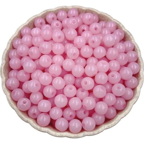 200PCS 6mm Acrylic Beads DIY Findings Beading Jelly color Round Fashion Jewelry Accessories Beads Fo