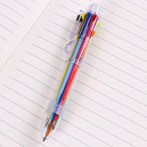 6-in-1 Colors Ballpoint Pens Gift Supplies 0.5mm Multifunctional Stationery
