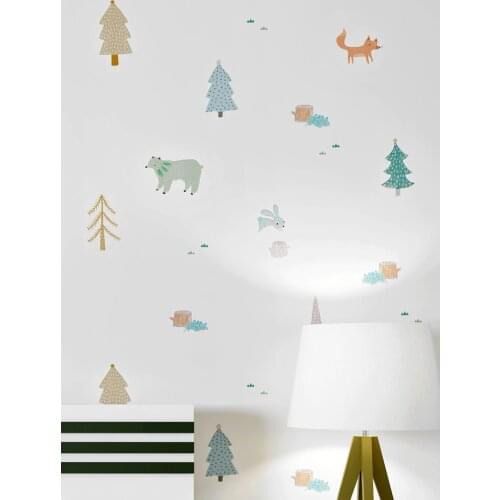 Bacaz Scrawl Animals Vinyl Korean 3d Cartoon Wallpaper Roll for Baby Child Room 3d Cartoon Wall paper Roll 3d Animal stickers