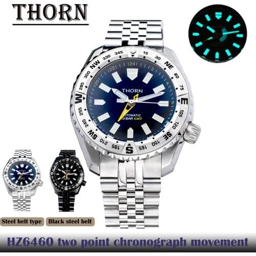 West slide custom watch land overlord sport fashion automatic chain HZ6460 two time chronograph movement diving male