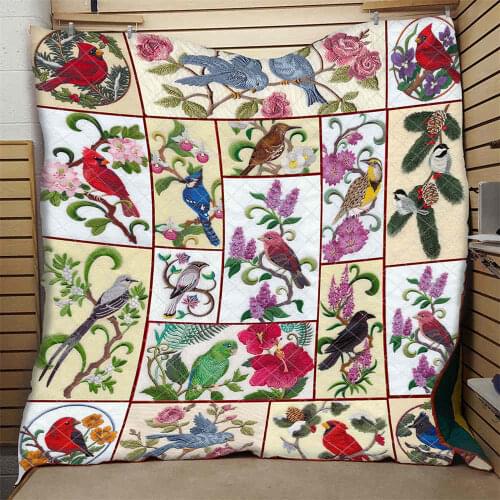 Flowers And Birds Quilt Vintage Beautiful High End Kids School Adults Bed Summer Autumn Comfortable Quilt Hot Sales Dropshipping