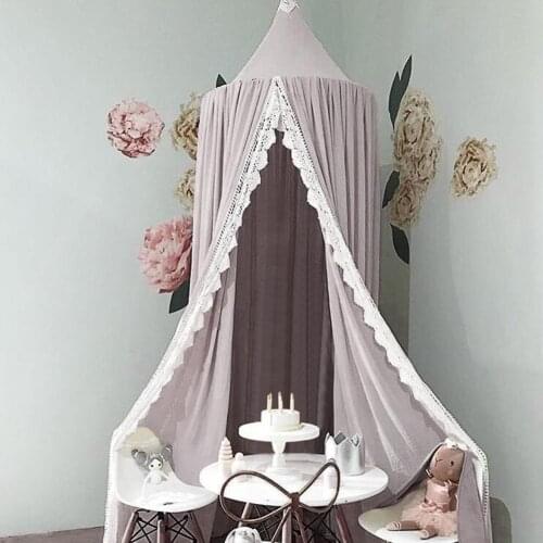 Kids Mosquito Net Canopy Bed Curtain Girl Princess Round Dome Canopy Baby Crib Bed Tent Children Play Tent House Room Decoration