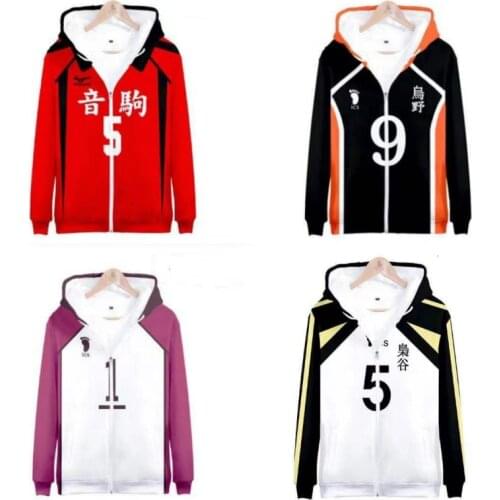 Haikyuu Cosplay Sweater Zipper Hooded Jacket Kozume Kenma Kageyama Tobio Hinata Shouyo Atsumu Miya Hoodies Sweatshirts Oversize