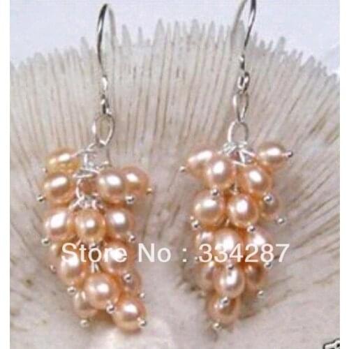 Pretty !pink cultured pearl dangle earring