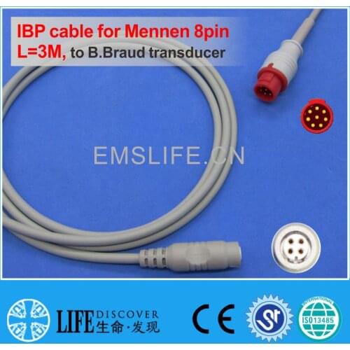 Mennen 8pin IBP cable for B.Braud disposable pressure transducer