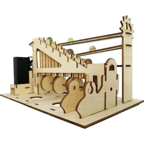 Marble Run Stem Mechanical Stepladder DIY Puzzle Ladder Wooden Model Building Kits Assembly Toy Gift for Children Adult Dropship