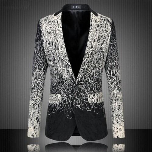 Blazer Masuclino Plus Size 4XL 5XL 6XL 2015 Mens Floral Blazer Terno Masculino High Workmanship Blazer Homme Mens Vintage Suit