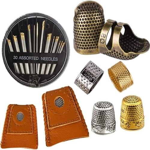 Sewing Kits DIY Multi-Function Finger Protector Adjustable Bronze Special Retro Thimble Home Craft Sewing Tool Accessories
