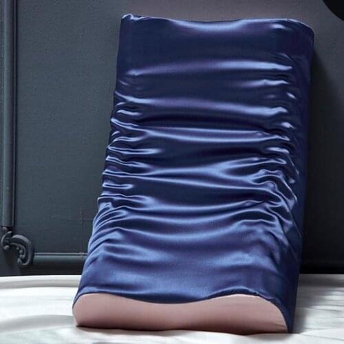 1PC 100% Natural Mulberry Silk Pillowcase Silk High Quality Satin Silk Single-sided Pillowcase Standard Queen King Multicolor