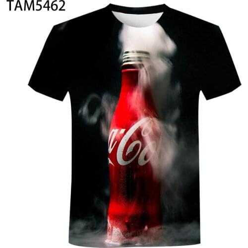 2021 Summer New Cotton Mens and Womens Fashion 3D Printing Creative T-Shirt Childrens Cute Oversized Short Sleeve Top